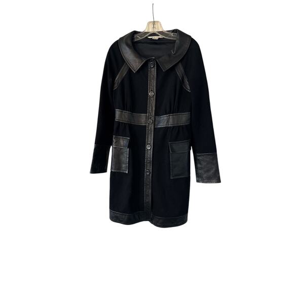 VINTAGE DIANE VON FURSTENBERG LEATHER COAT SZ 8 - Picture 5 of 5